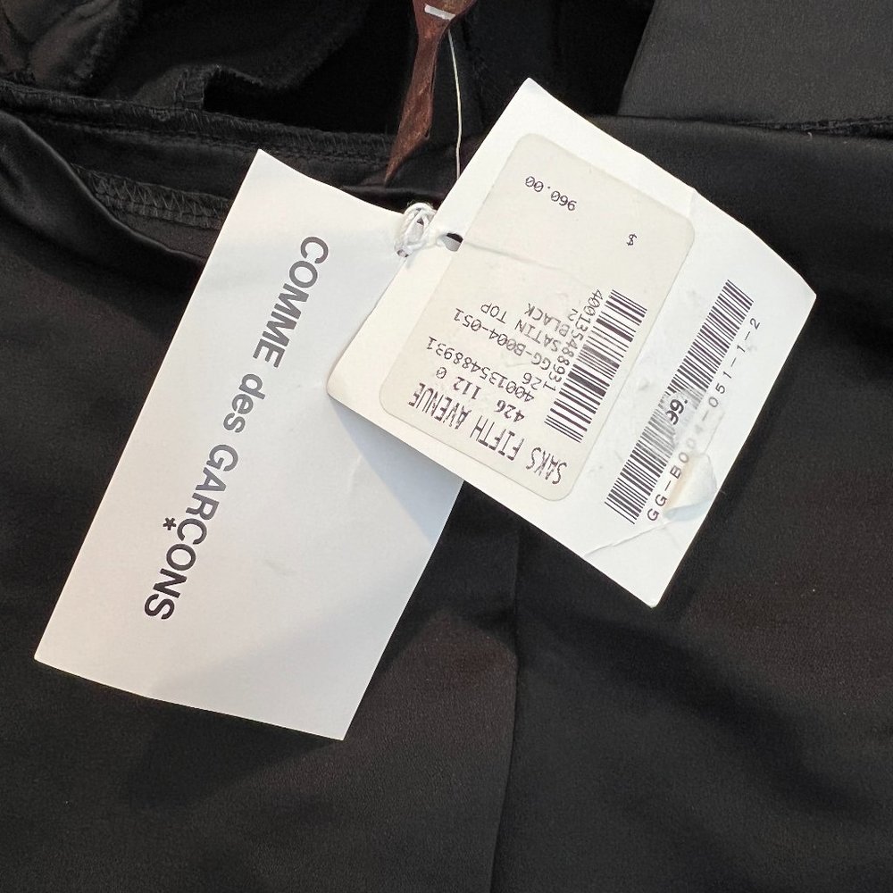Comme des Garcons Satin Black A-Line Top / w/Tags - Picture 3 of 9